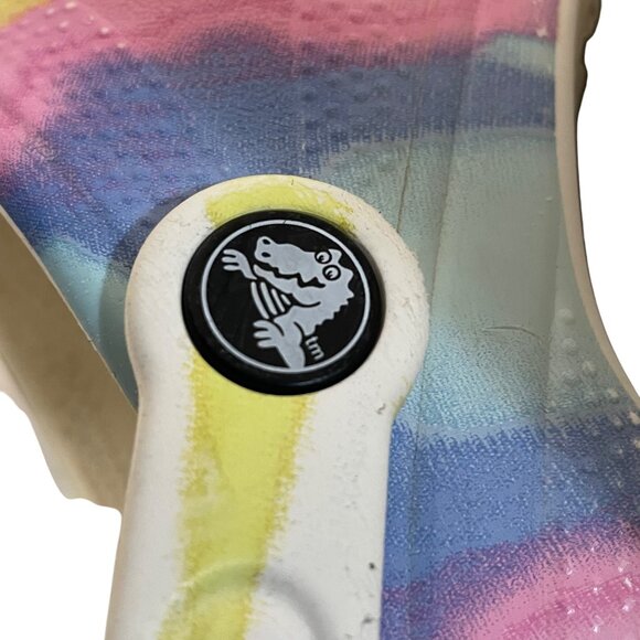Crocs Clogs With Strap Mushroom Charm Tie Dye size 4 unisex Kids - Picture 3 of 9